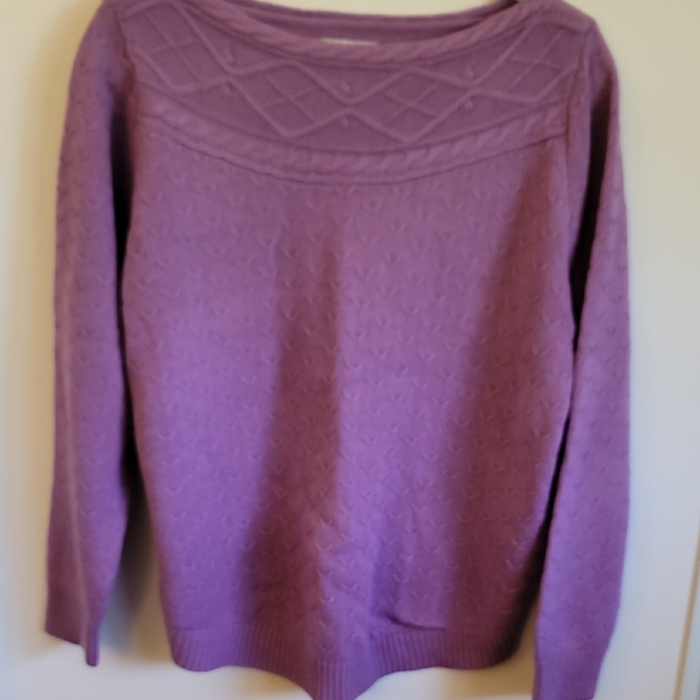 Croft & Barrow Purple Crew Neck Sweater Soft Knit Casual